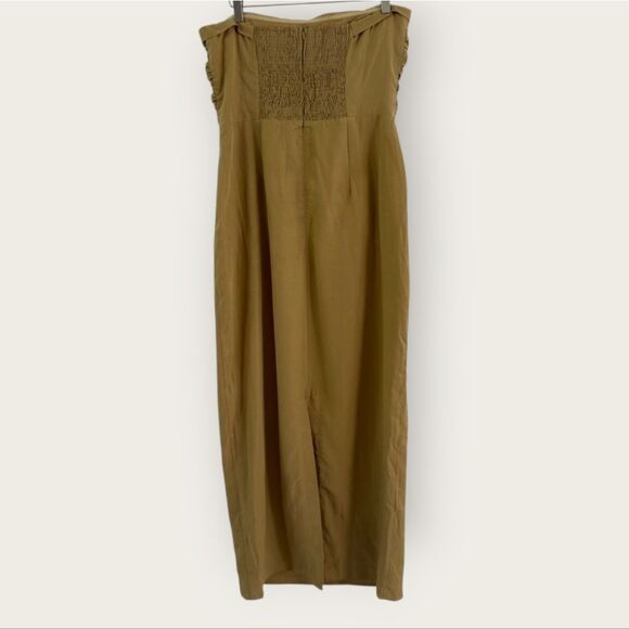 NWOT Dissh Shelby Strapless Ruched Smocked Bust Maxi Dress in Pistachio US 10 - Picture 3 of 11